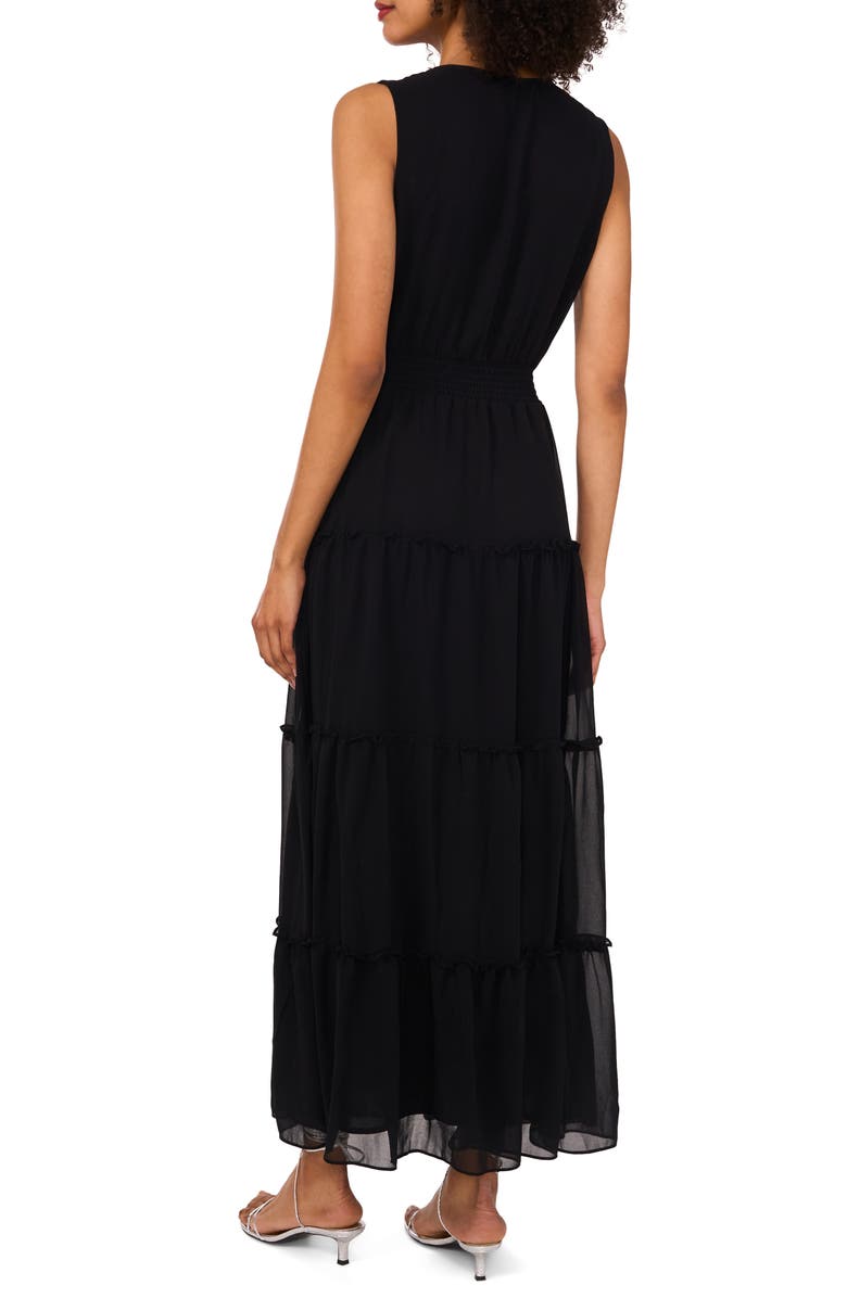 1.STATE Tie Neck Sleeveless Tiered Maxi Dress, Alternate, color,