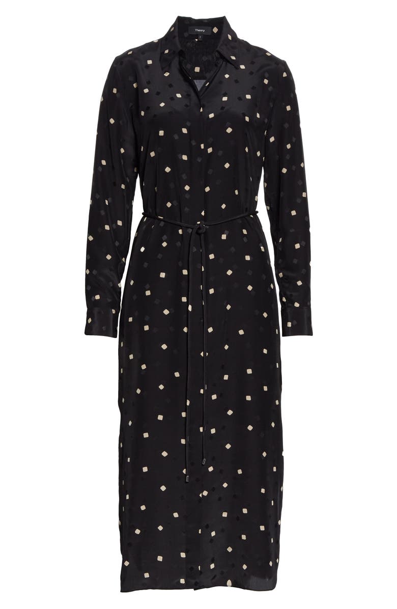 Theory Belted Silk Shirtdress, Alternate, color, 