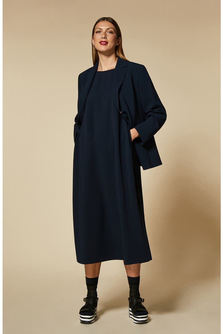 Damina Sleeveless Midi Dress, Alternate, color, DARK NAVY