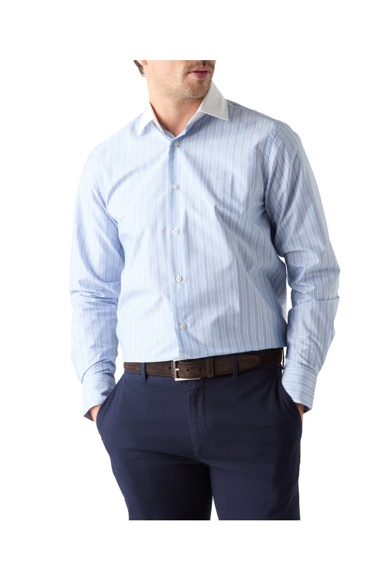 Robert Talbott Reynolds Blue Multi Stripe Light Weight Poplin Shirt in Contemporary fit, Alternate, color, Blue