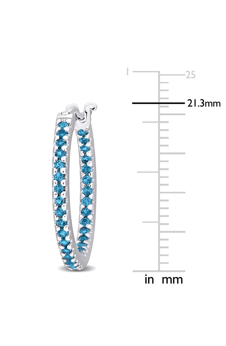 Julianna B. London Blue Topaz Hoop Earrings 14k, Alternate, color,