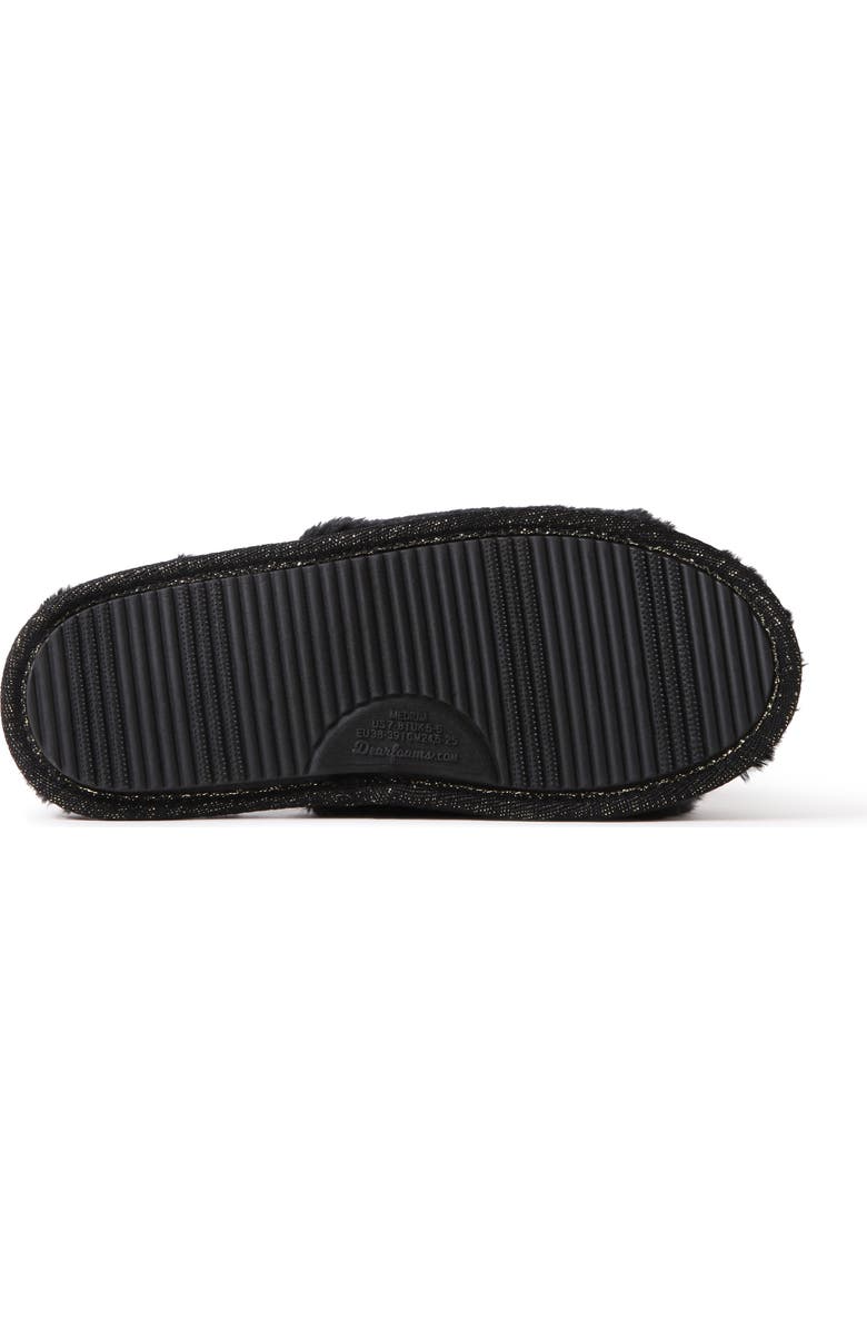 Dearfoams Lane Bridal I Do Fuzzy Slide Slipper, Alternate, color, Black