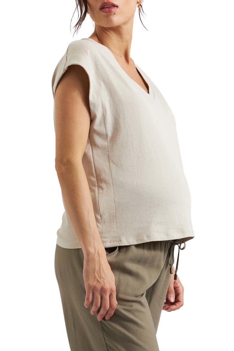 Marly Zip Nursing Tee, Alternate, color, STONE