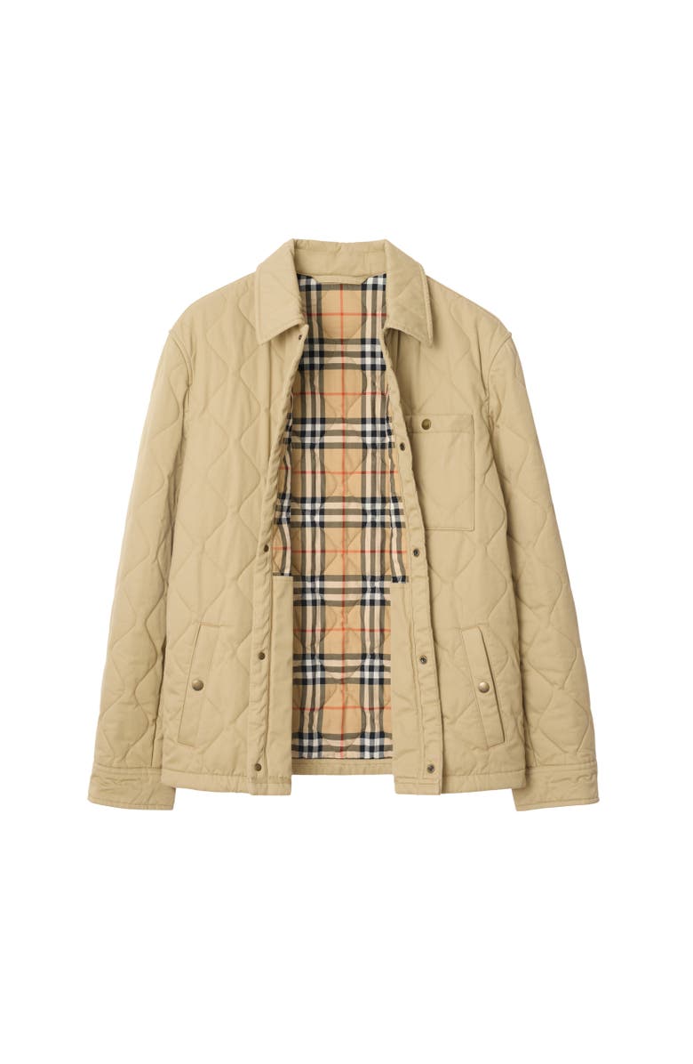 Burberry Quilted Gabardine Overshirt, Alternate, color, Hamper Beige