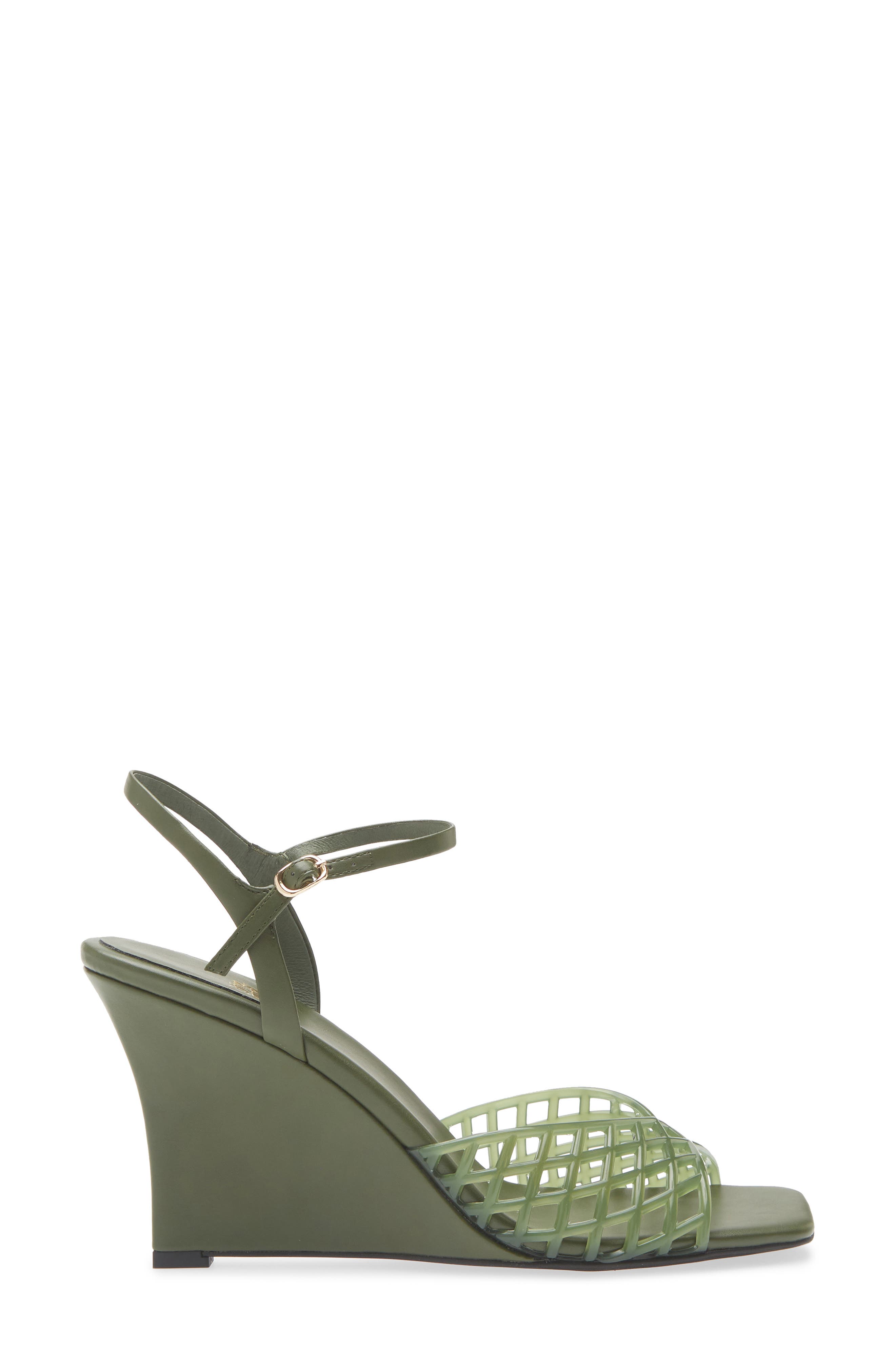 Jeffrey Campbell Bop-It Wedge Sandal, Alternate, color, Olive