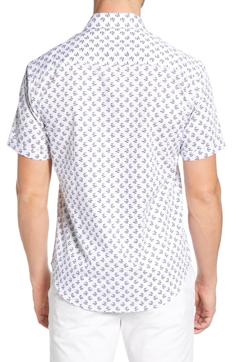 Bugatchi Shaped Fit Print Shirt, Alternate, color, 