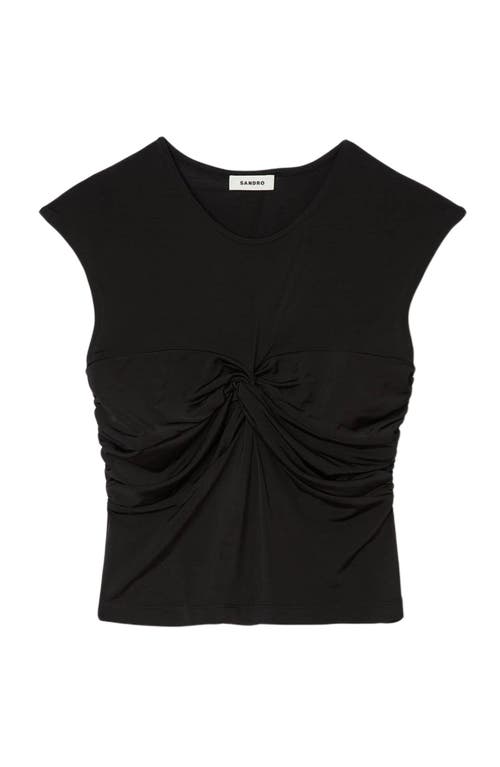 Sandro Draped T-shirt In Black