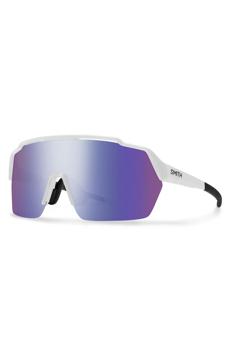 Smith Shift Split MAG<sup>™</sup> 139mm Shield Sunglasses, Alternate, color, White / Chromapop Violet