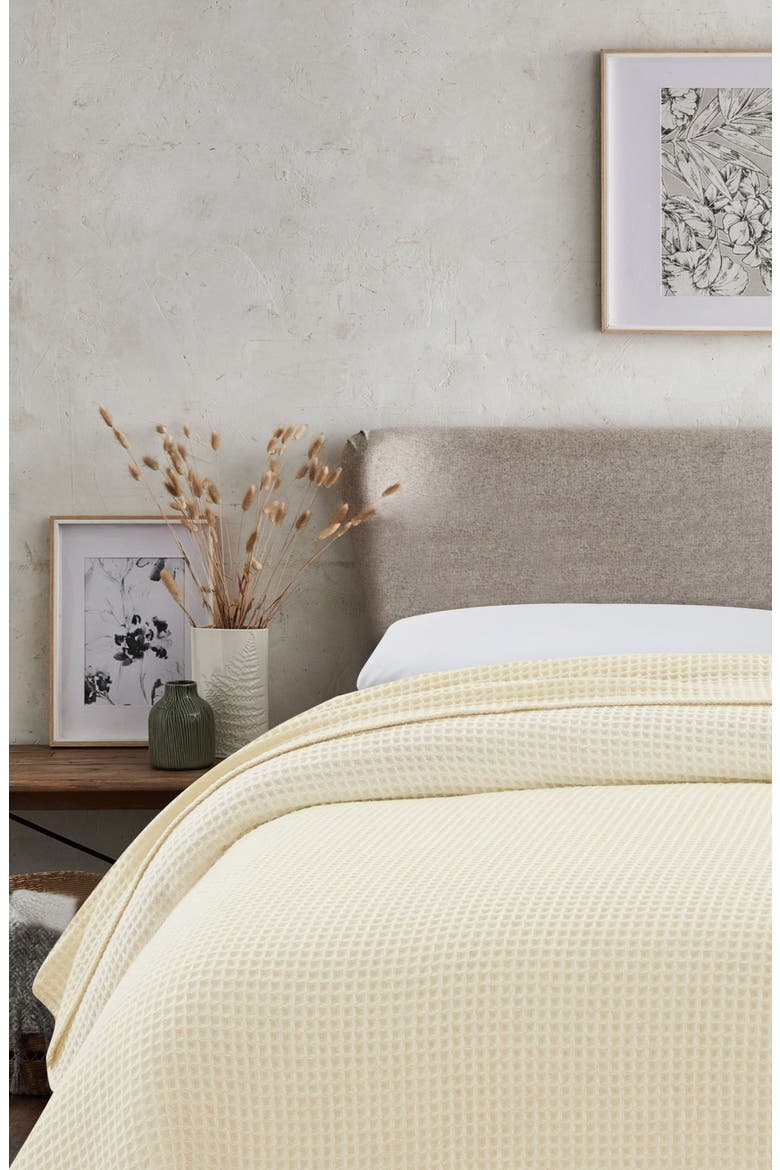 Wool Waffle Weave Blanket, Alternate, color, IVORY