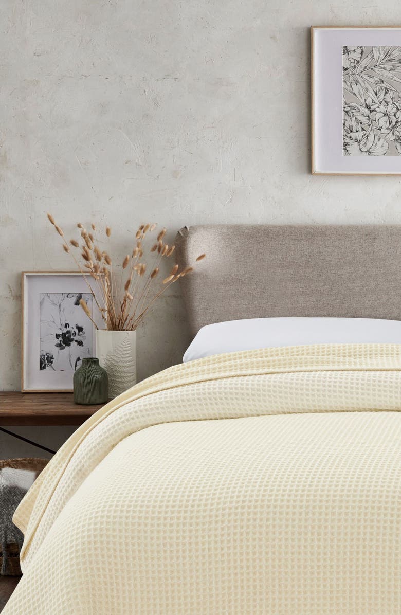 MELANGE HOME Wool Waffle Weave Blanket, Alternate, color, Ivory