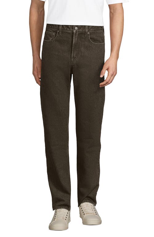 Lands' End Stretch Comfort Waist Classic Fit Flannel Lined Jean In Brown