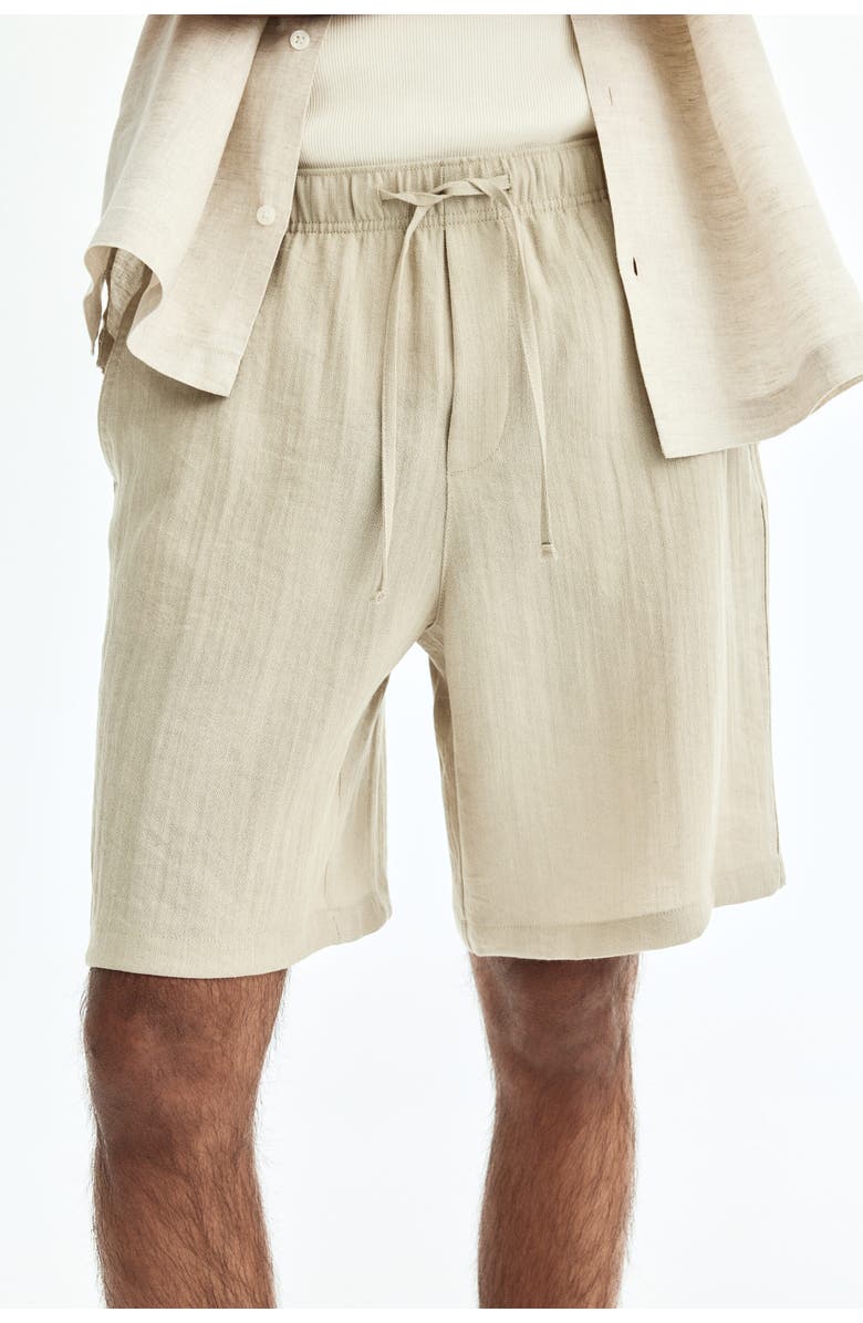 H&M Loose Fit Shorts, Alternate, color, Light Beige
