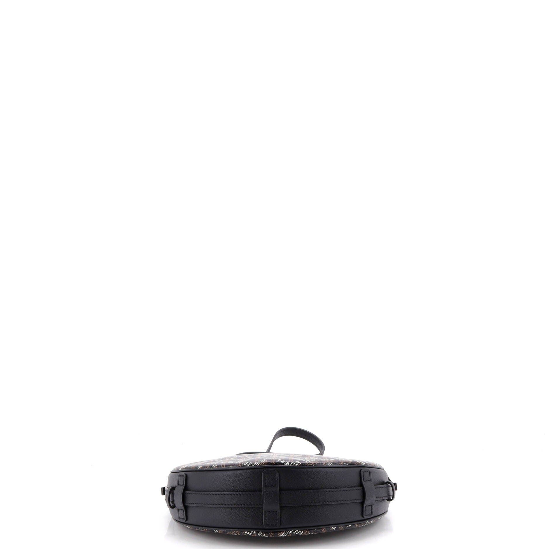 Hirondelle Shoulder Bag Coated Canvas and Leather, Alternate, color, Black