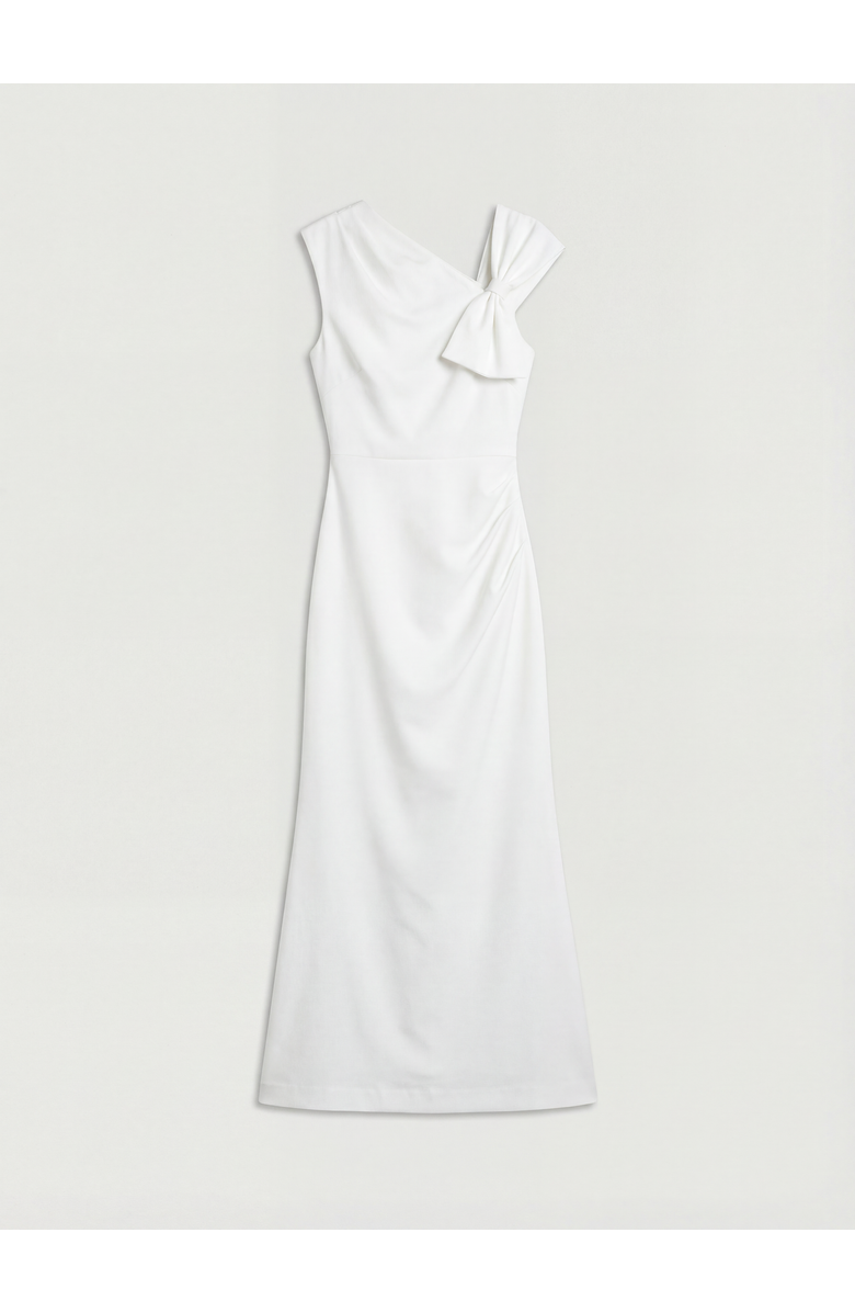 Coast Bow Detail Crepe Wedding Dress, Alternate, color, Ivory