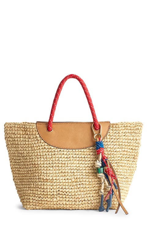 Paracord Handheld Straw Bucket Bag