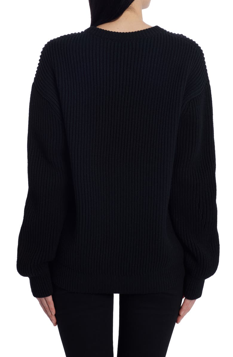 Dolce&Gabbana Dolce&Gabband Embroidered Logo Ribbed Wool Sweater, Alternate, color, 
