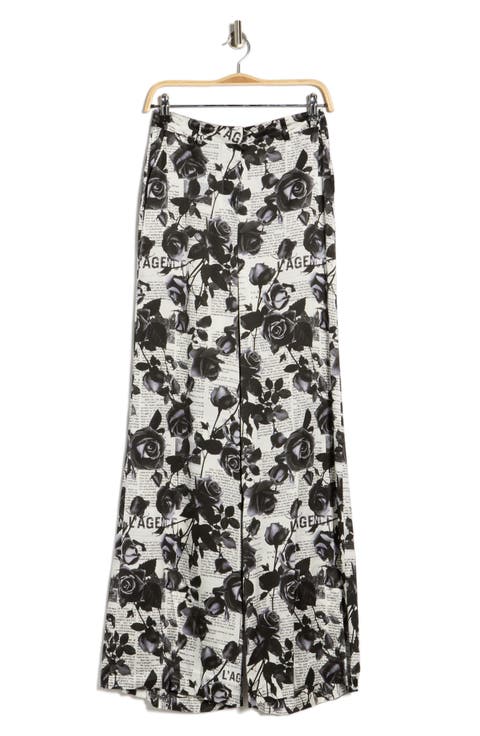 Gavin Floral Wide Leg Silk Pants