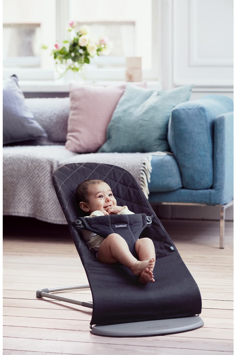Bouncer Bliss Convertible Quilted Baby Bouncer, Alternate, color, BLACK