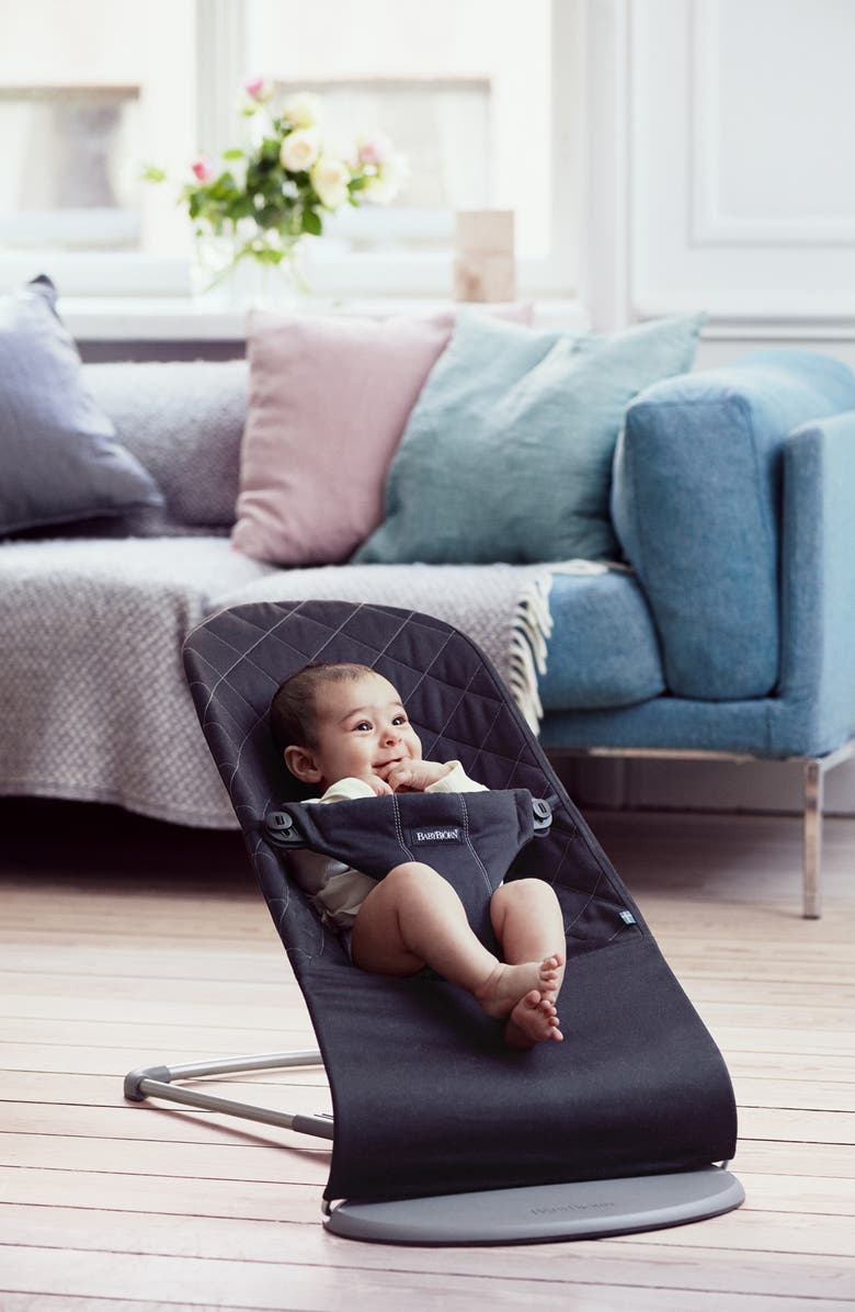 BabyBjörn Bouncer Bliss Convertible Quilted Baby Bouncer, Alternate, color, Black