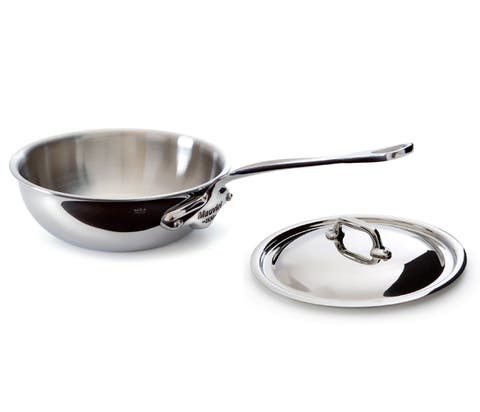 M'Cook 3.4 qt. Stainless Steel Curved Splayed Saute Pan with Lid