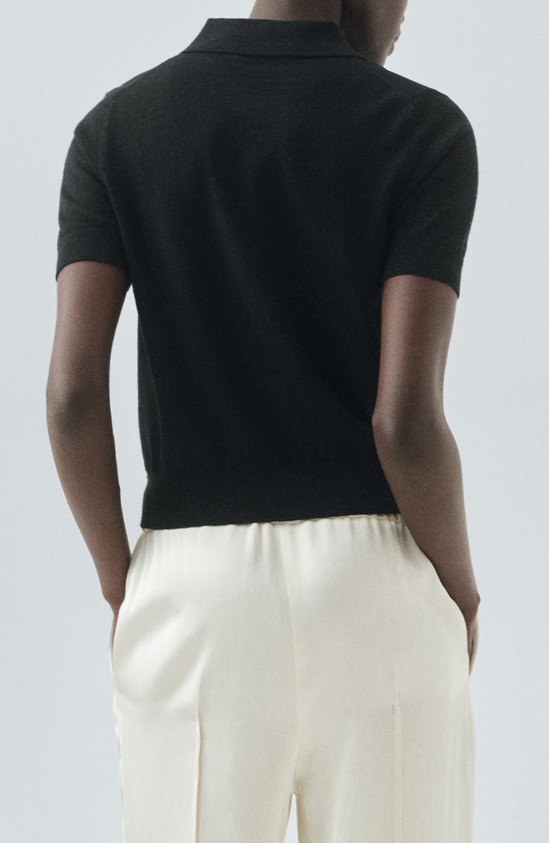 MANGO Selection Wool Sweater Polo, Alternate, color, Black