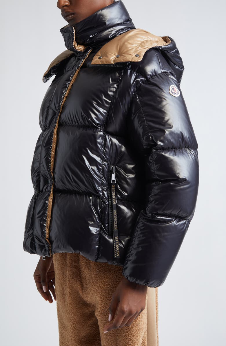 Moncler Parana Down Jacket with Removable Hood, Alternate, color, Black
