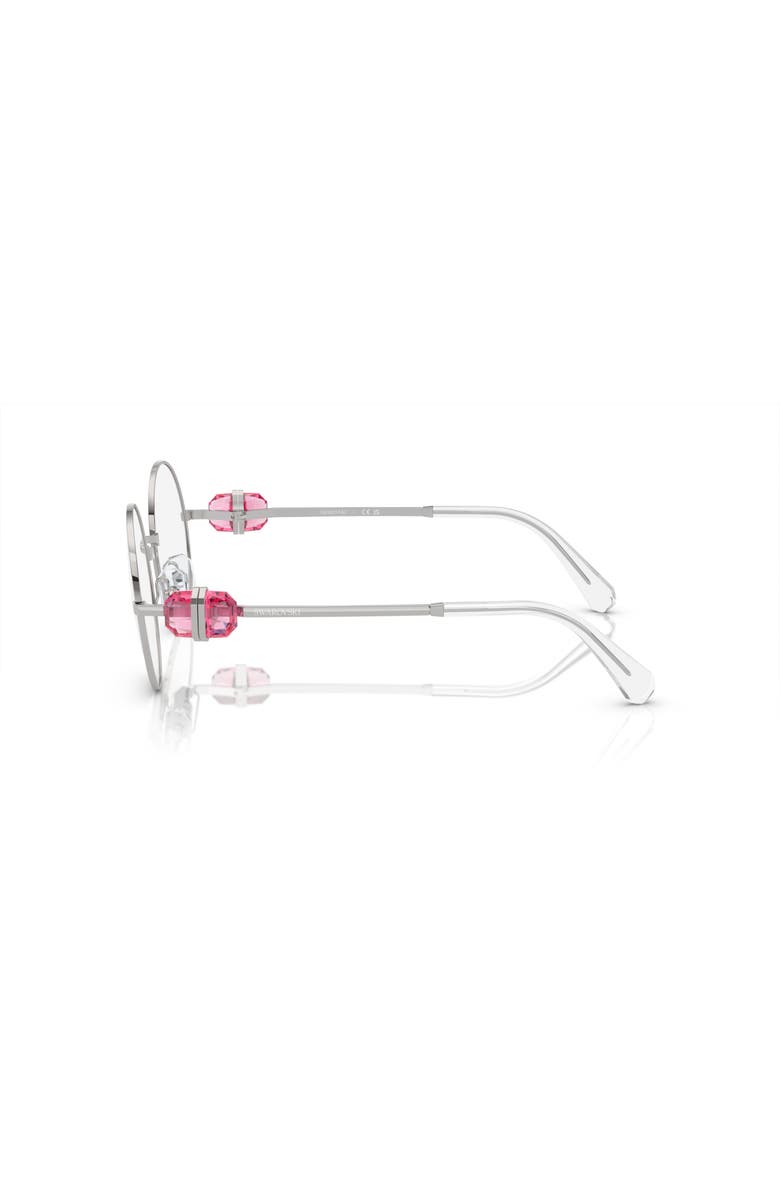 Swarovski 53mm Round optical glasses, Alternate, color, Silver