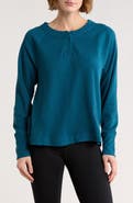 Z by Zella Zen Relaxed Long Sleeve Waffle Knit Henley