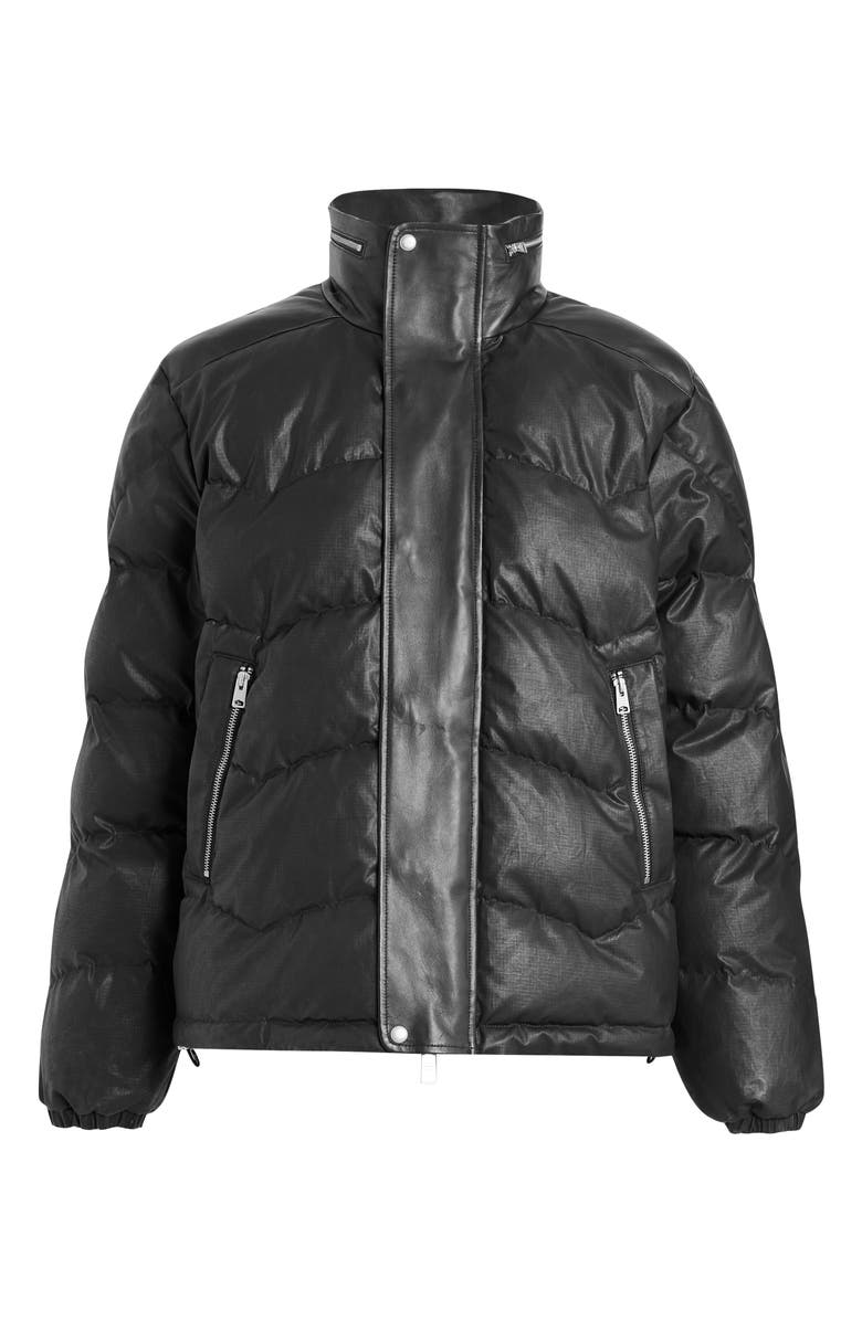 AllSaints Altair Waxed Puffer Jacket with Stowaway Hood, Alternate, color, 