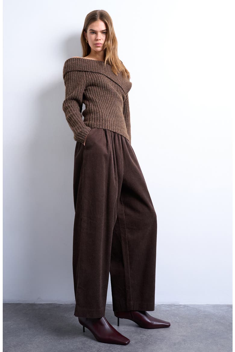 Cotton Corduroy Pants, Main, color, BROWN