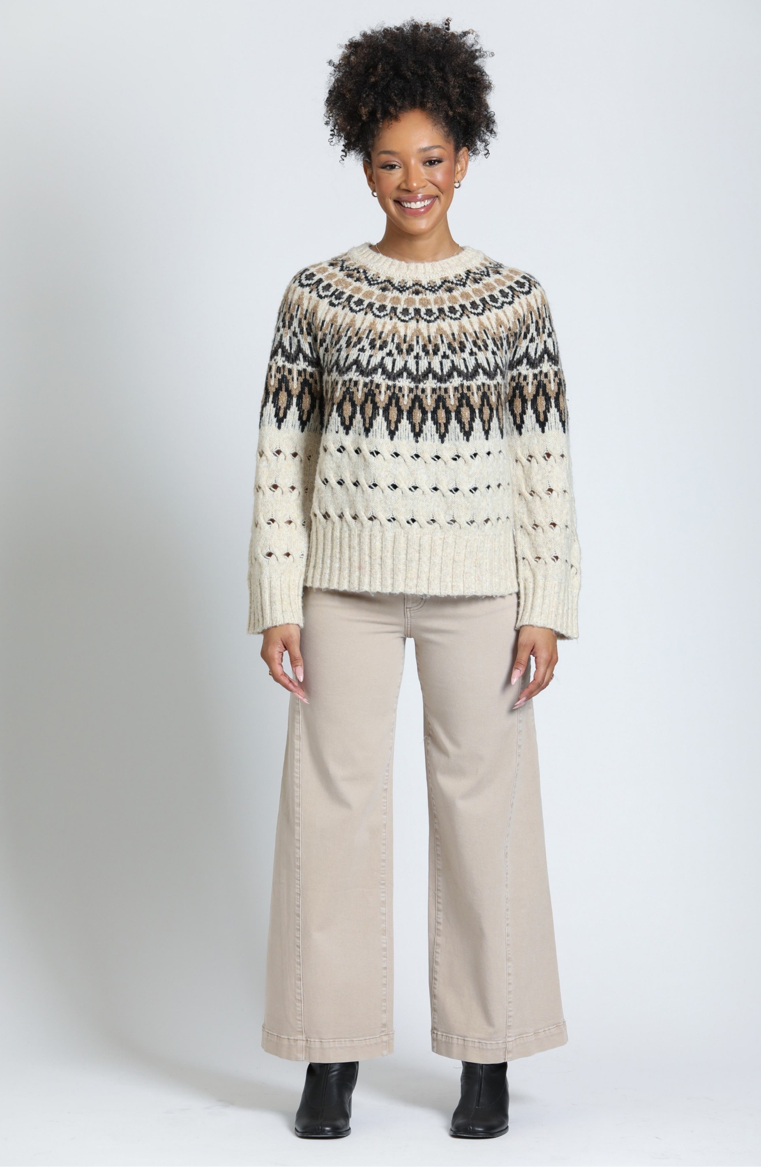 APNY Alpine Fair Isle Crewneck Sweater (Women) | Nordstrom