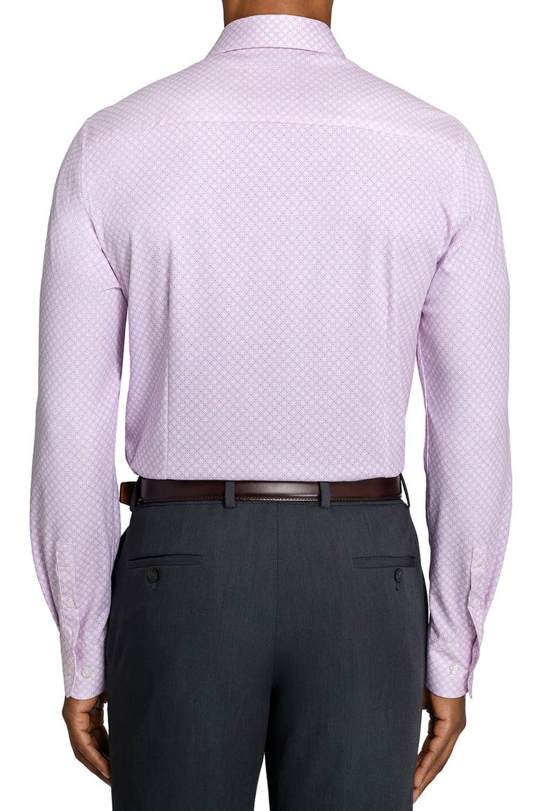 Slim Fit Cross Geo Reworked Button-Up Shirt, Alternate, color, WHITE/ PINK