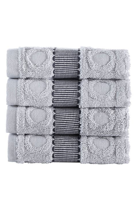 Circle In Square 4-Pack Turkish Cotton Washcloths