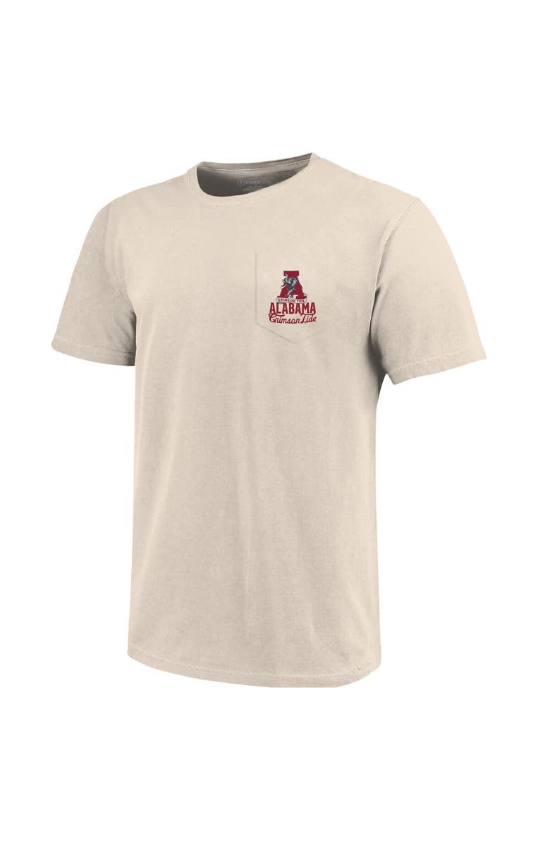 IMAGE ONE Men's Cream Alabama Crimson Tide Big & Tall Mascot Overlay Essential Pocket T-Shirt, Alternate, color, 