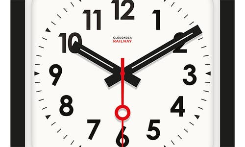 Cloudnola Big Railway Indoor/outdoor Square Clock In Black