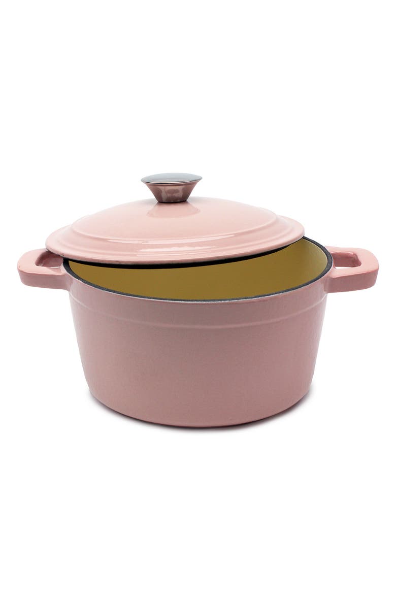 BergHOFF INTERNATIONAL Cast Iron 3qt. Round Stockpot - Pink, Alternate, color, Pink