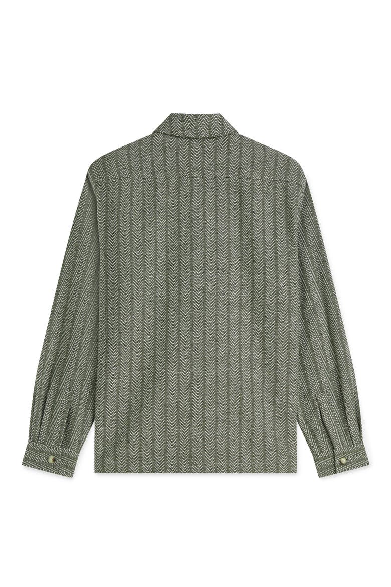 Herringbone Jacquard Relaxed Fit Shirt, Alternate, color, DARK FOREST