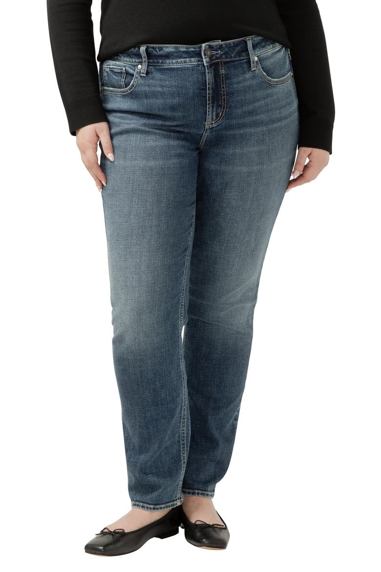 Elyse Mid Rise Straight Leg Jeans, Main, color, INDIGO