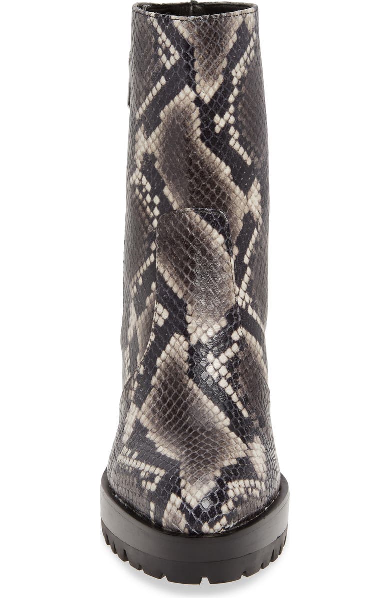 AllSaints Ana Bootie, Alternate, color, Black/ White Snake Leather