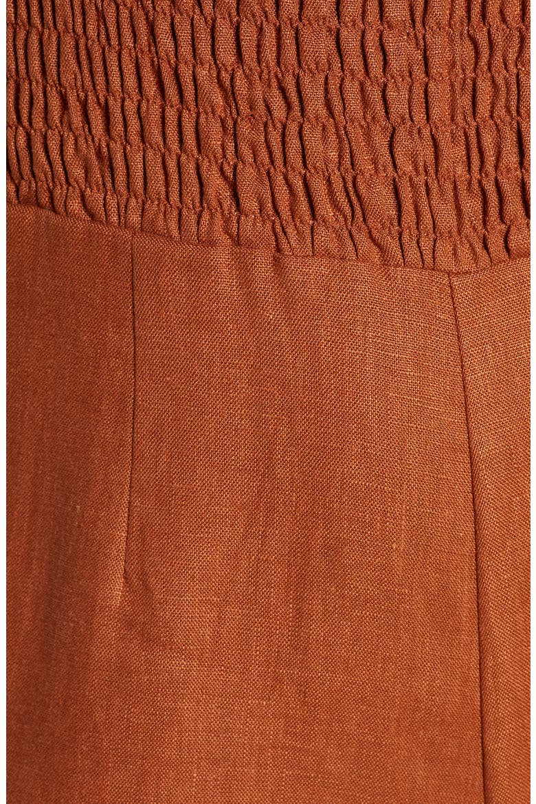 Winnie Wide Leg Linen Jumpsuit, Alternate, color, PLAIN CHESTNUT