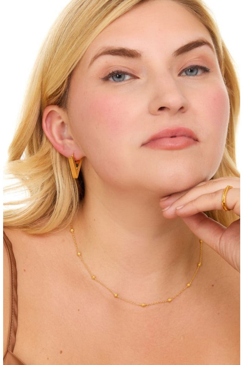 Lina Boxy Triangle Hoop Earring, Alternate, color, Gold