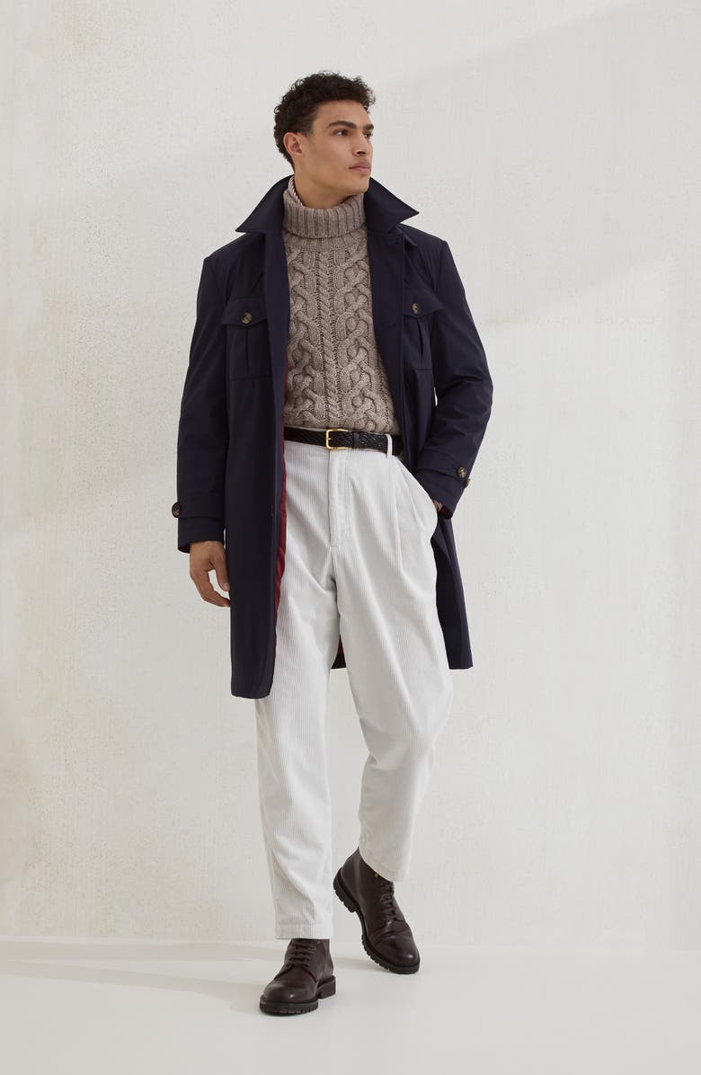 Brunello Cucinelli Redingote, Alternate, color, Navy Blue