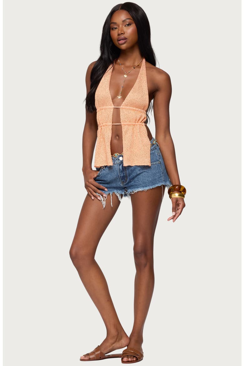Cutoff Denim Shorts, Alternate, color, BLUE