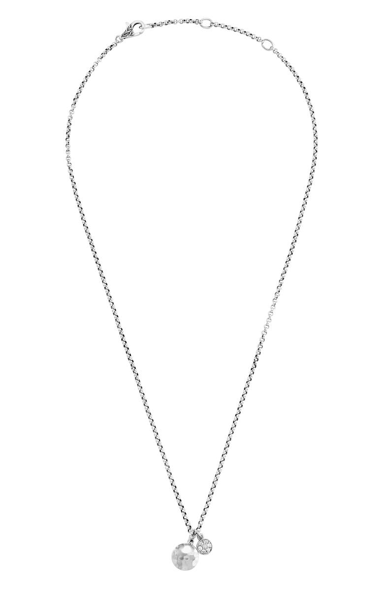 John Hardy Dot Hammered Double Pendant Rolo Chain Necklace, Alternate, color, 