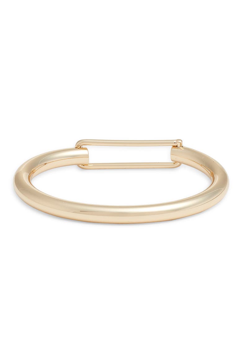 Open Rectangle Closure Bangle, Main, color, GOLD