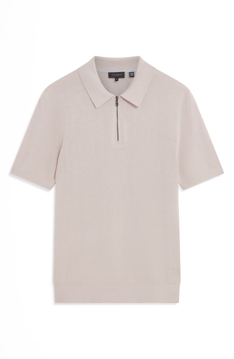 Ted Baker Givrans Zip Polo Sweater, Alternate, color, Ecru
