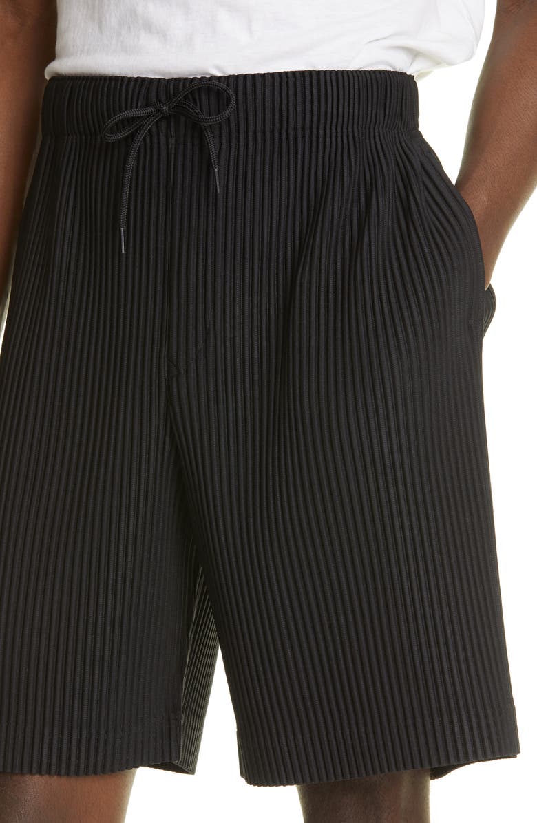 Homme Plissé Issey Miyake Pleated Drawstring Shorts, Alternate, color,