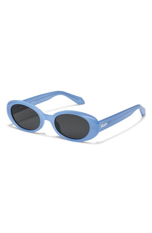 Quay Felt Cute 52mm Gradient Small Oval Sunglasses In Blue