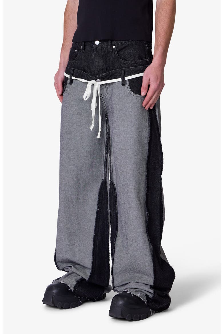 Inside Out Slip Off Baggy Jeans, Alternate, color, WASHED BLACK