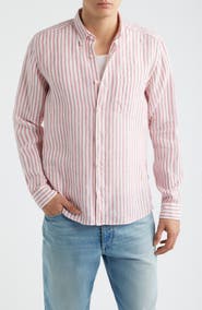 BOSS Liam Regular Fit Linen Button-Up Shirt